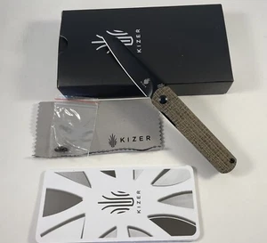 Kizer Mojave Exclusive Feist CPM-3V Steel w/Burlap Micarta #100 NIB RARE - Picture 1 of 14
