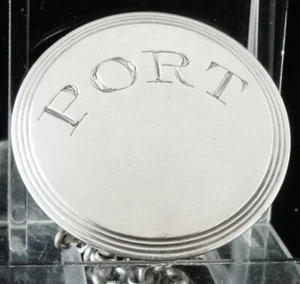 Antique Sterling Silver PORT Decanter Label, Robert Barker, London 1795 - Picture 1 of 6