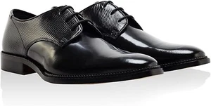 Redfoot Mens Black Leather Patent Embossed Derby Shoes UK 7 - Picture 1 of 5