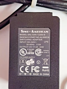 Genuine Sino-American SAL124A-1220V-6 AC Adapter 12V 2A 24W with Power Cord - Picture 1 of 4