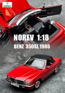 1/18 Norev 1986 Benz 350SL Alloy Car Model (Red) - Picture 1 of 10
