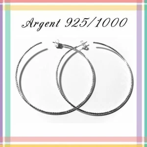 Facettierte Creolen 60mm Rohr 1,5mm, aus 925/1000 Silber. Ref: ORCNDM6 - Bild 1 von 3