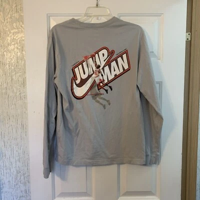 Michael Air Jordan Jumpman 长袖衬衫男式中号灰色 — 第 1/3 张图片