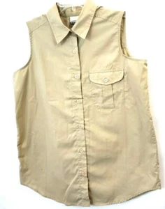 Camicia donna senza maniche con bottoni American Weekend marrone taglia M - Foto 1 di 6