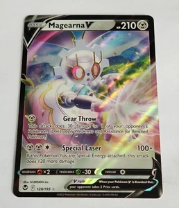 Pokémon TCG Magearna V Sword & Shield - Silver Tempest 128/195 Holo Ultra Rare - Picture 1 of 2