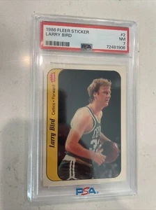 Pegatina Fleer 1986 #2 Larry Bird PSA 7 - Imagen 1 de 2