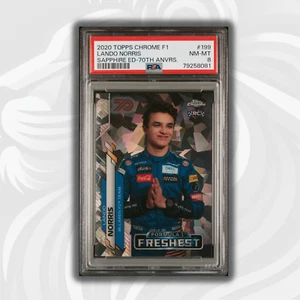 PSA 8 - Lando Norris #199 Sapphire 70th - 2020 Topps Chrome F1 - Rookie - Picture 1 of 3