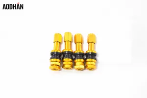 AodHan V1 Gold Aluminum Valve Stem Fits Standard 0.453" Stem Holes (Set of 4) - Picture 1 of 1