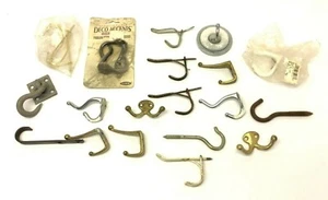 Mixed Lot Coat Hat Hooks Hangers Parts Hardware Collection Used Old - Picture 1 of 8