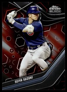 2023 Topps CHROME BLACK SEIYA SUZUKI ORANGE REFRACTOR 24/25 CUBS #6 - Picture 1 of 2