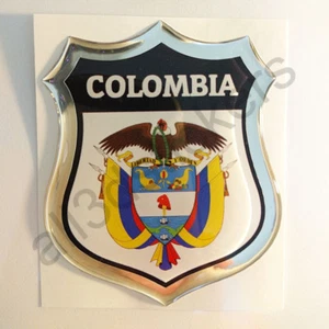 Pegatina Colombia Escudo de Armas 3D Emblema Vinilo Adhesivo Resina Relieve Moto - Picture 1 of 3