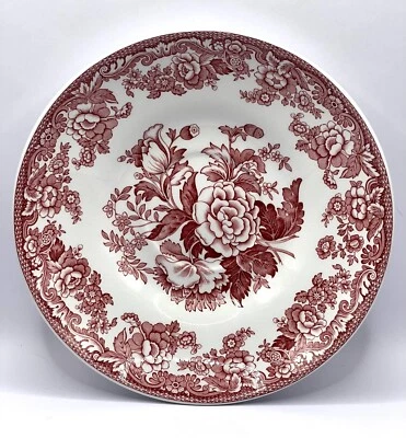 Spode England Archive Collection British Flowers White Red Round Plate/Saucer - Image 1 of 4