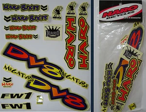 HARO - DV8 MEGA TUBE - BMX Sticker Set - '90s Old School Freestyle BMX Decal Set - Picture 1 of 6
