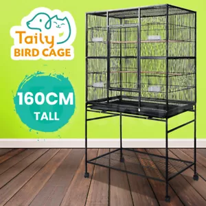 Taily 160cm Large Bird Cage Stand-Alone Aviary Budgie Perch Castor Cages Wheels - Picture 1 of 9
