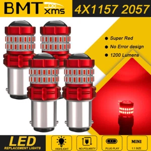 4PCS 1157 2057 RED LED Brake Tail Turn Signal Light Bulb SMD BAY15D 2357 Canbus - Picture 1 of 10