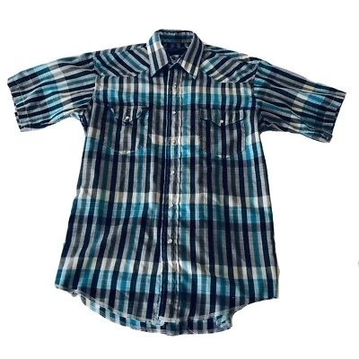 Wrangler Snap Western Shirt Native American Mens Size X Long Tails 15 1/2 - Image 1 of 4