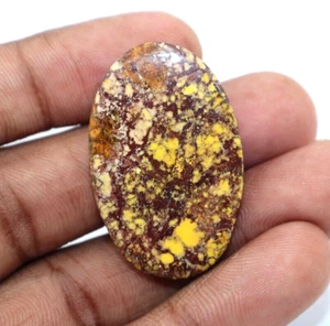 60 Ct Natural Yellow Turquoise Arizona Oval Cut Loose Gemstone With Free Gift - Picture 1 of 6
