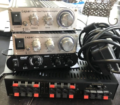 Домашнее аудио AMPS оборудование Pyle PFA300 и 2 Lepai LP-2020A + и Russound SS-4 - Изображение 1 из 4