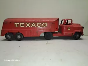 Camion giocattolo Buddy L Texaco Tanker rosso anni 50 vintage Moline acciaio pressato - Foto 1 di 24