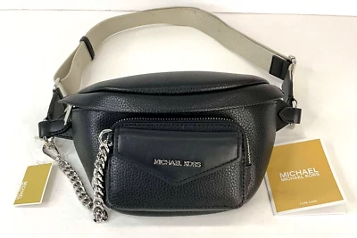 NWT Michael Kors Maisie Large Pebbled Leather 2-in-1 Sling Pack Black - NEW - Image 1 of 4