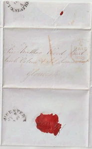 1842 GLOUCESTER STATION ARRIVAL PMK ON LONDON BANK LETTER LUBBOCK FORSTER £25000 - Picture 1 of 3