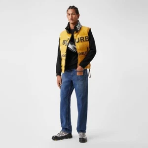 Men Burberry Vest Yellow Haden Down Made In Italy Size S UK/US38 - Picture 1 of 16
