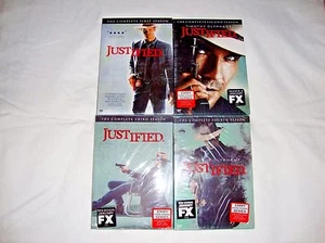 JUSTIFIED SEASONS 1-4, 1 2 3 4, DVD, Timothy Olyphant, NEW & SEALED W/SLIPCOVERS - Picture 1 of 11