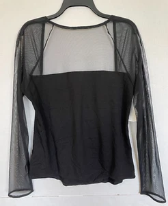 MARCELLA SHEER SLEEVE TOP OPEN BACK IN BLACK WOMENS SIZE XXL XXLARGE NWOT - Picture 1 of 3