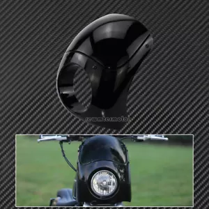 Parabrisas de carenado Gloss Black Outlaw 35 39 41 49 mm apto para Harley Sportster - Imagen 1 de 9