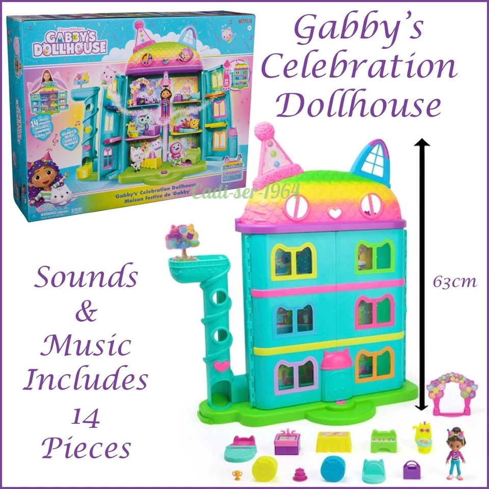 Gabby's Dollhouse Celebration Playset Kids Doll House Toy with Accessories NEW - image 1 of 4