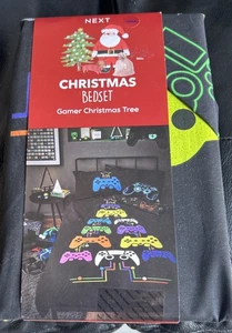 NEXT TODDLER GAMER CHRISTMAS TREE DUVET BEDDING SET 120 X 150CM COT BED SET XMAS - Picture 1 of 5