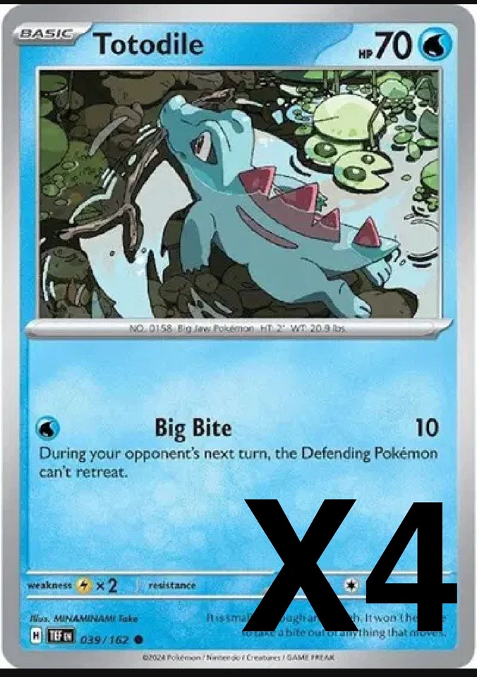 x4 Totodile - 039/162 - Common - SV05 Temporal Forces M/NM - Image 1 of 1