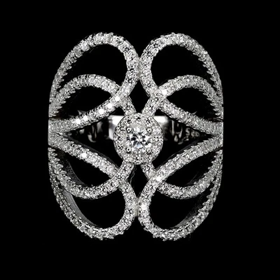 Anillo de plata de ley 925 redondo circonita simulada joyería talla 7 Foto 1 de 4