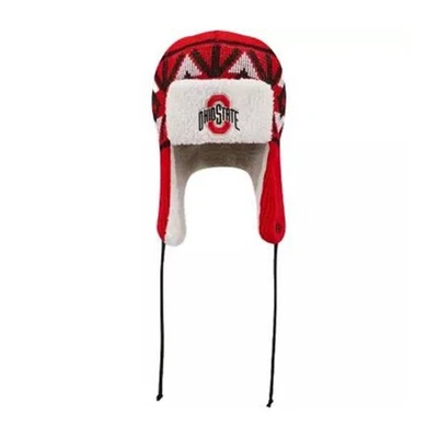 ОГАЙО STATE BUCKEYES футбол траппер новая эра шляпа крышка зимние клапаны шерпа с подкладкой - Изображение 1 из 2