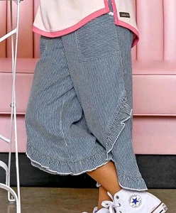 Matilda Jane Girls Lets Go Together Yeah Yeah Yeah Pants Size 6 Ruffle Striped - Picture 1 of 9