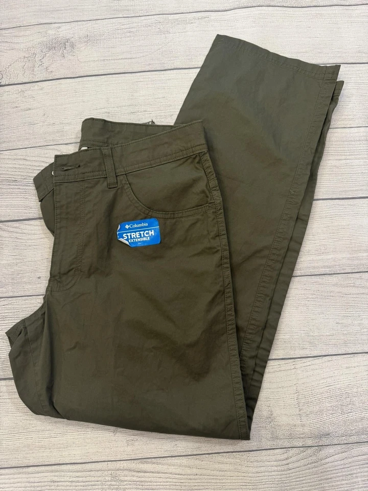 Pantalones chinos Columbia Rapid Rivers para hombre 32x30 verdes elásticos informales al aire libre Foto 1 de 4