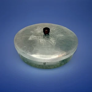 Vintage Schmiede gehämmert Aluminium Farberware Glas Bonboniere 50er Jahre Original - Bild 1 von 7