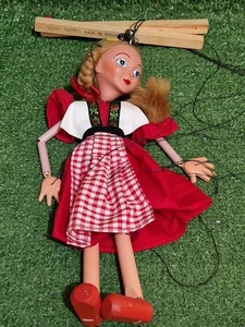 Pelham Puppet Swedish Girl With Plaits in Original Box 1970's Vintage Marionette - Picture 1 of 10