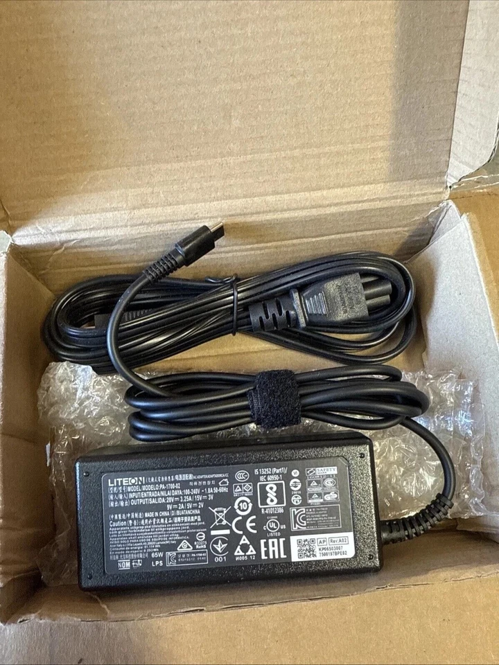 Cargador Original 65W USB C Tipo C para Acer Chromebook Lenovo/HP/Asus/Samsung NUEVO Foto 1 de 4