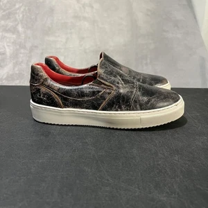 Bed Stu Hermine Damenschuhe 7 schwarz braun abgenutzt Leder Slipper Turnschuhe - Bild 1 von 11