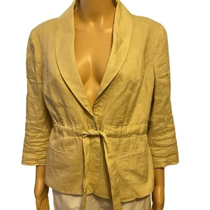 Willi Smith Beige Linen Blazer Jacket Casual Chic Office Career Old Money Women6 - Picture 1 of 9