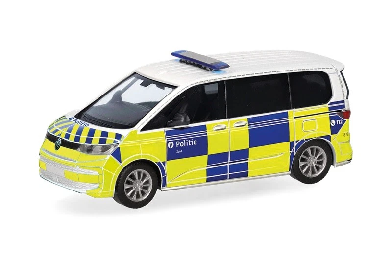 Herpa 098670 - 1/87 Volkswagen Multivan (2022) "Polizia/Police" (Belgio) - Nuovo - Immagine 1 di 1