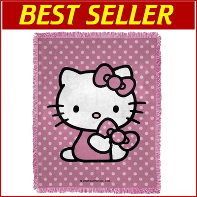Manta decorativa Hello Kitty 46”x60” - Lunares súper suaves y lavables Foto 1 de 4