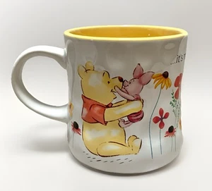 NEW Disney Winnie the Pooh & Piglet Friendship 16oz 3D Dimpled Stoneware Mug - Picture 1 of 15