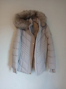 Michael Kors Damen gefütterter Mantel mit Kapuze und Kunstfellbesatz Gr. M - Bild 1 von 11