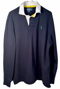 Polo Ralph Lauren Kragen Rugby Sweatshirt Custom Fit Navy Blau Langarm XL - Bild 1 von 8