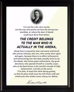 "The Man in the Arena" Motivational Poster Print Picture or Framed Wall Art - Picture 1 of 15
