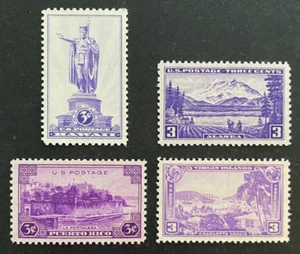 US Stamps Scott 799-802 single set of Territorial Issues 3c M/NH Very fresh - Picture 1 of 7