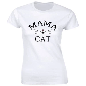 Mama Cat Women's T-Shirt Cute Mother's Day Gift Fur Mama Pet Lover Tee - Picture 1 of 1