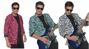Underwraps Zebra Blazer Pink Blue White 80'S Rock Mens Halloween Costume 2870 - Picture 1 of 8